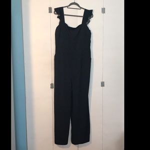 NWT Navy - pinstripe romper